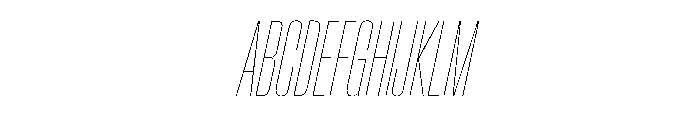 BaikalVAR UltraCondensedHairlineItalic Instance Font UPPERCASE