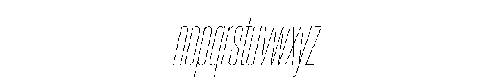 BaikalVAR UltraCondensedHairlineItalic Instance Font LOWERCASE