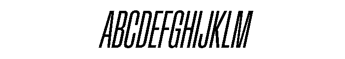 BaikalVAR UltraCondensedLightItalic Instance Font UPPERCASE