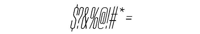 BaikalVAR UltraCondensedThinItalic Instance Font OTHER CHARS