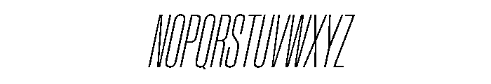 BaikalVAR UltraCondensedThinItalic Instance Font UPPERCASE