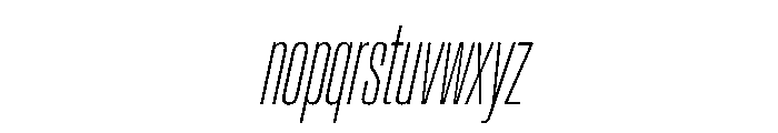BaikalVAR UltraCondensedThinItalic Instance Font LOWERCASE