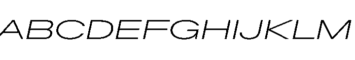 BaikalVAR UltraExpandedExtraLightItalic Instance 55a8c20e Font UPPERCASE