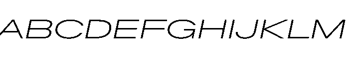 BaikalVAR UltraExpandedExtraLightItalic Instance Font UPPERCASE