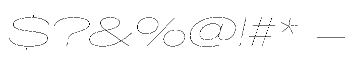 BaikalVAR UltraExpandedHairlineItalic Instance Font OTHER CHARS