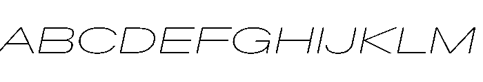 BaikalVAR UltraExpandedThinItalic Instance Font UPPERCASE