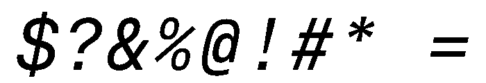 BasierSquareMono RegularItalic Font OTHER CHARS