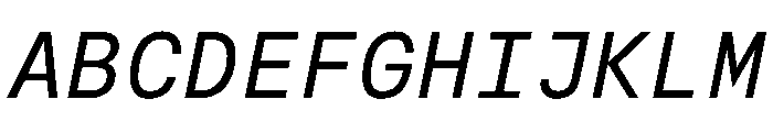BasierSquareMono RegularItalic Font UPPERCASE