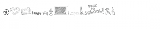 back to school dingbats Font LOWERCASE