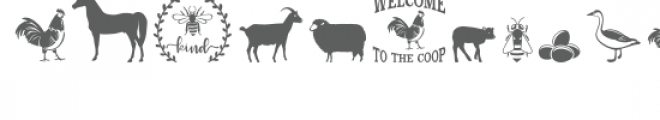 barnyard dingbats font Font UPPERCASE