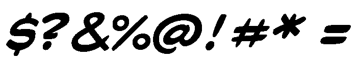 Bang Zoom! Extra Bold Italic Font OTHER CHARS