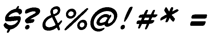 Bang Zoom! Regular Italic Font OTHER CHARS
