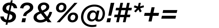 BB Noname (Pro) Semi Medium Italic Font OTHER CHARS