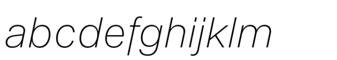 BB Noname (Pro) Thin Italic Font LOWERCASE