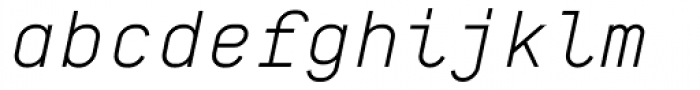BB Roller Mono Pro Text Light Italic Font LOWERCASE