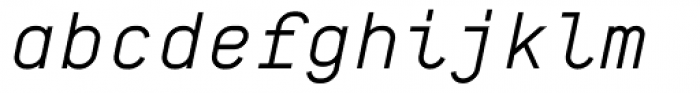 BB Roller Mono Pro Text Semi Regular Italic Font LOWERCASE