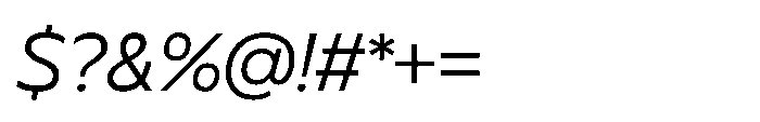BBKV Base Light Slanted Font OTHER CHARS