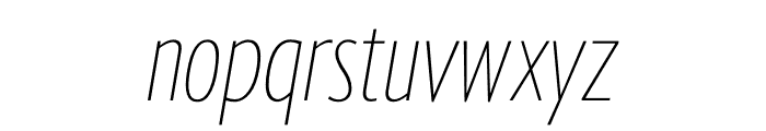 Berlingske Sans Extra condensed Thin Italic Font LOWERCASE