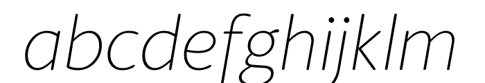 Berlingske Sans Round Extra Light Italic Font LOWERCASE