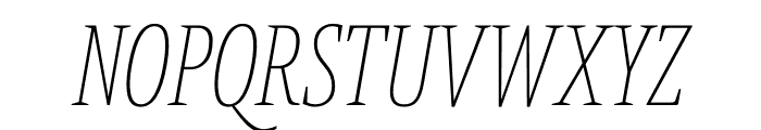 Berlingske Slab Extra condensed Thin Italic Font UPPERCASE