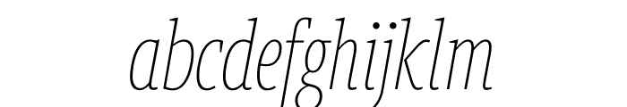 Berlingske Slab Extra condensed Thin Italic Font LOWERCASE