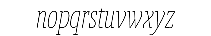 Berlingske Slab Extra condensed Thin Italic Font LOWERCASE