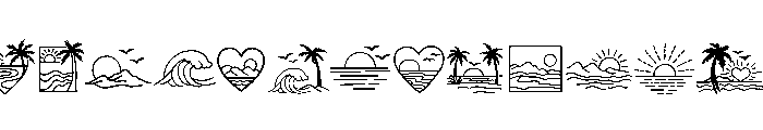 Beach Club Doodle Font UPPERCASE