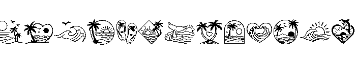 Beach Club Doodle Font UPPERCASE