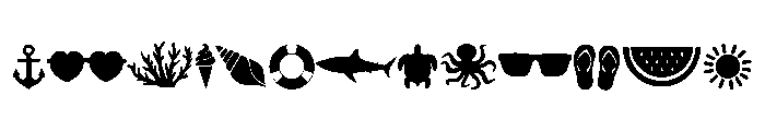 Beach Icon Collection Font UPPERCASE