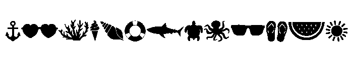 Beach Icon Collection Font LOWERCASE
