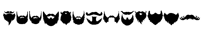 Beard Mustache Icon Set Font UPPERCASE