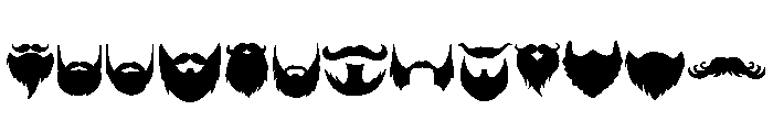 Beard Mustache Icon Set FONT