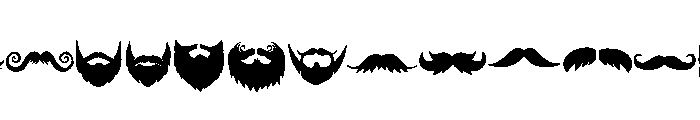 Beard Mustache Icon Set Font LOWERCASE