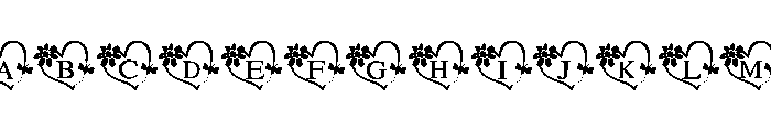 Bee heart frame Font UPPERCASE