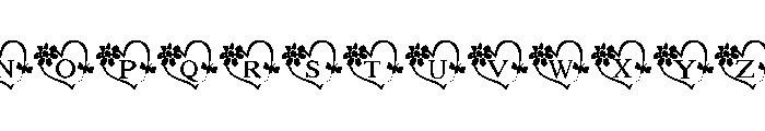 Bee heart frame Font UPPERCASE