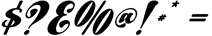 Bello Curve Italic Font OTHER CHARS
