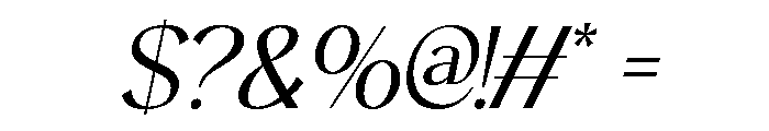 Belune Oblique Font OTHER CHARS