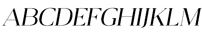 Belvoria Serif Thin Slanted Font UPPERCASE
