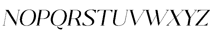 Belvoria Serif Thin Slanted Font UPPERCASE