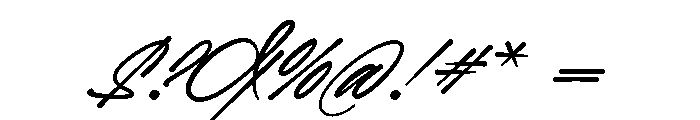 BendorSignatureOne Font OTHER CHARS
