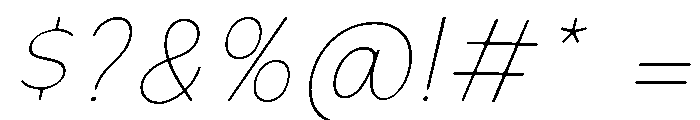Bener Rounded Thin Italic Font OTHER CHARS