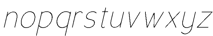 Bener Rounded Thin Italic Font LOWERCASE