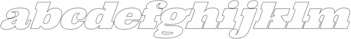 Becrat Italic Outline otf (400) Font LOWERCASE