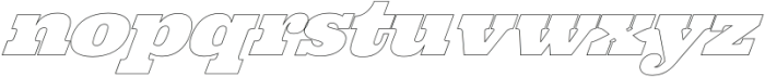 Becrat Italic Outline otf (400) Font LOWERCASE