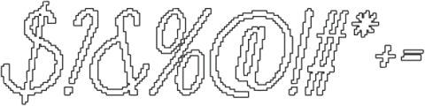 Belkon Pixel Outline otf (400) Font OTHER CHARS