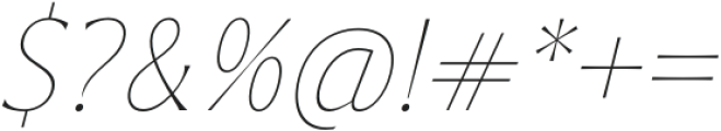 Bendara Thin Italic otf (100) Font OTHER CHARS