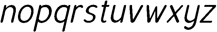 Bener Rounded Italic otf (400) Font LOWERCASE