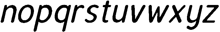 Bener Rounded Medium Italic otf (500) Font LOWERCASE