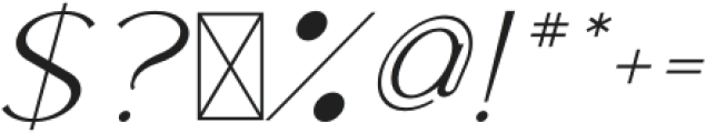 Bereft Italic otf (400) Font OTHER CHARS