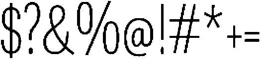 Berna Condensed UltraLight otf (300) Font OTHER CHARS